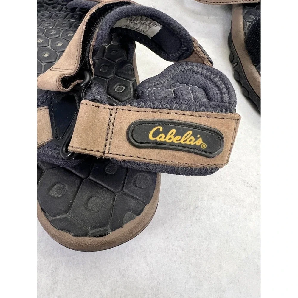 Cabelas Womens 9 Hiking Sandals Leather Strappy Outdoor Sport Shoes Tan Black
